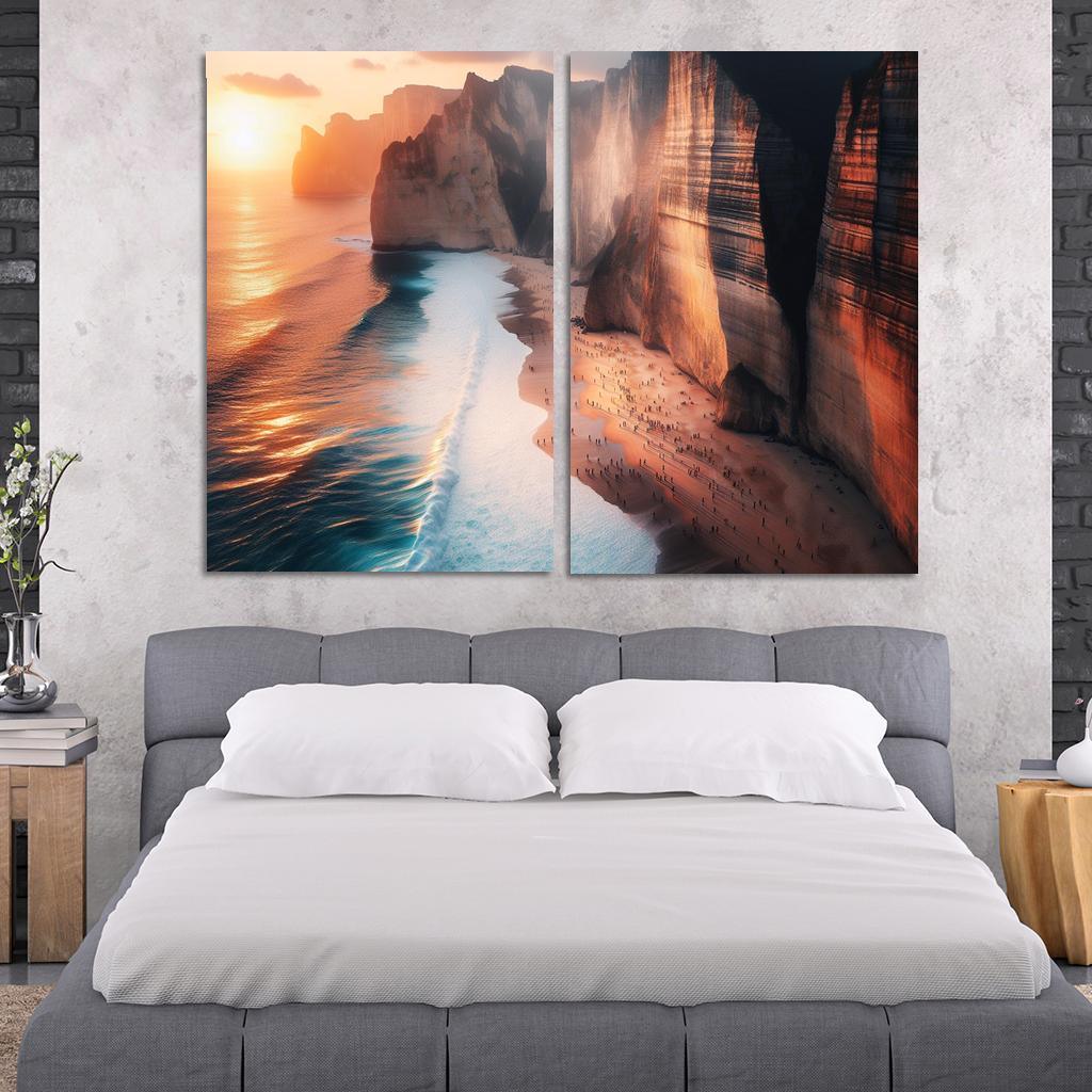 Cliffside Escape Dramatic Ocean Views Multi-panel Paintings