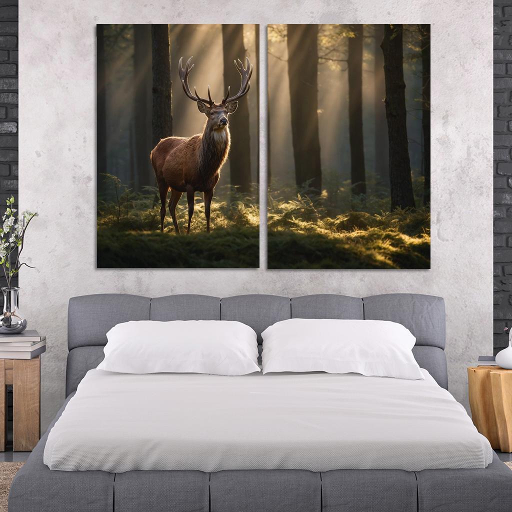 The Noble Red Deer Majestic Creature Of The Forest Oil Paintings Frame