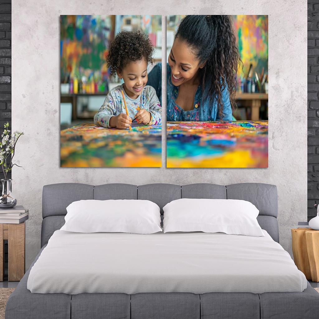 A Canvas Of Love A Mothers Artistic Spirit Canvas Paintings Frame