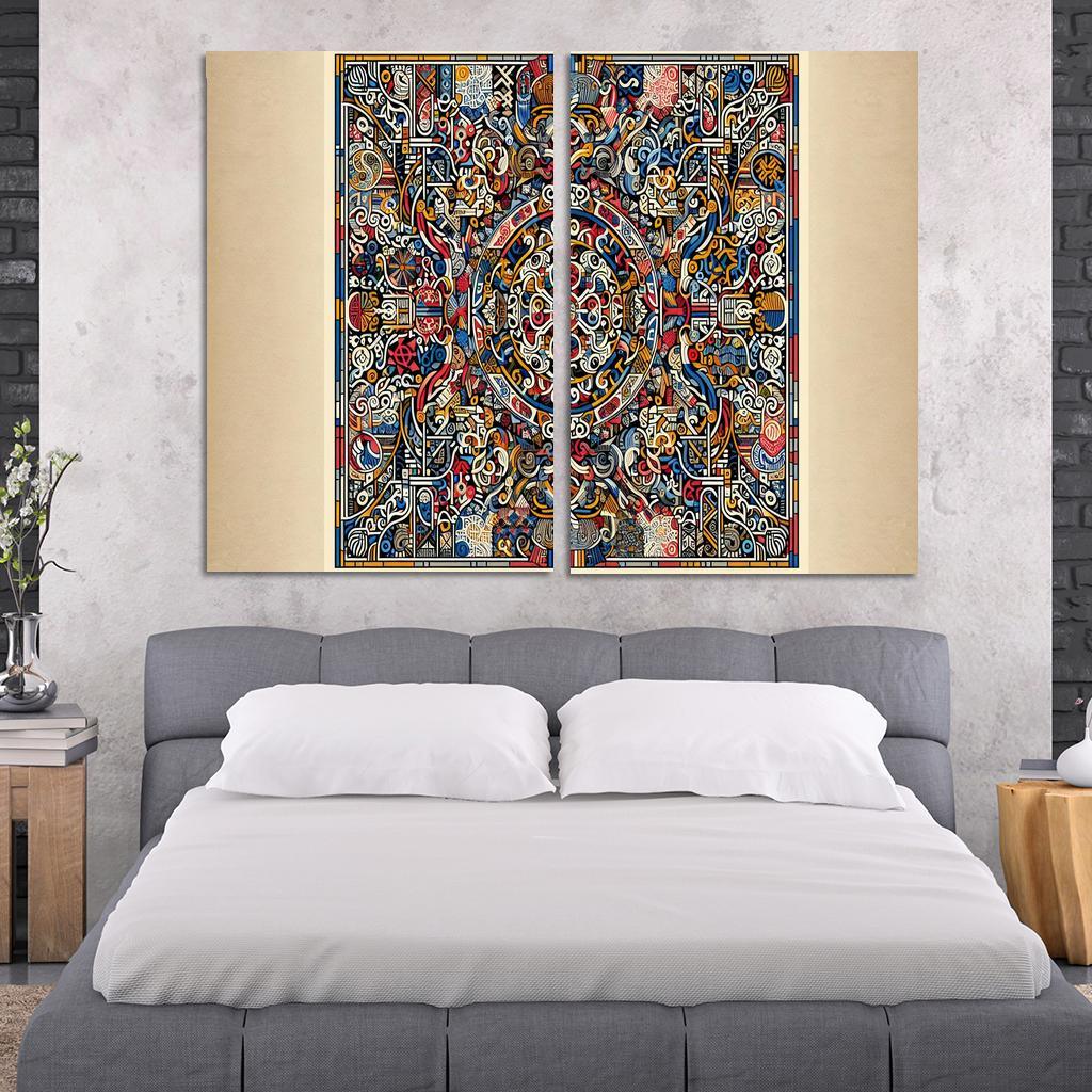 Cultural Mosaic Celebrating Diversity and Heritage 2 Piece HD Canvas Wall Art-Original Frame