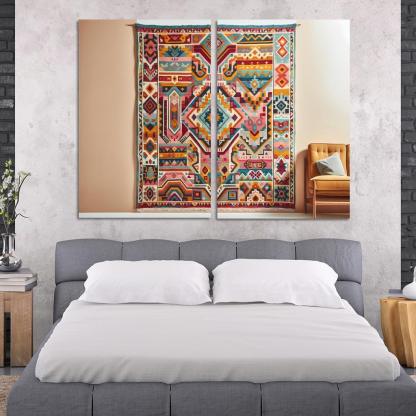 Bespoke Kilim Area Rug 2 Piece HD Canvas Wall Art-Original Frame