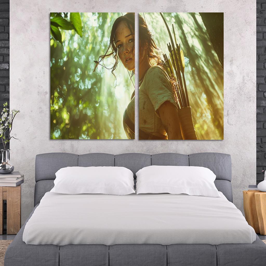 Jennifer Lawrence Fearless In The Hunger Games Arena Framed Paintings