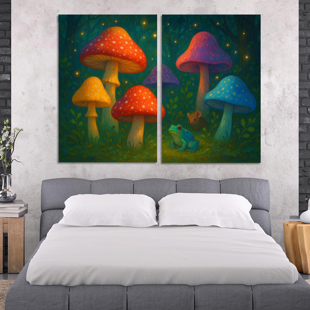 Magic Mushroom Hideaway Premium Artwork Frames