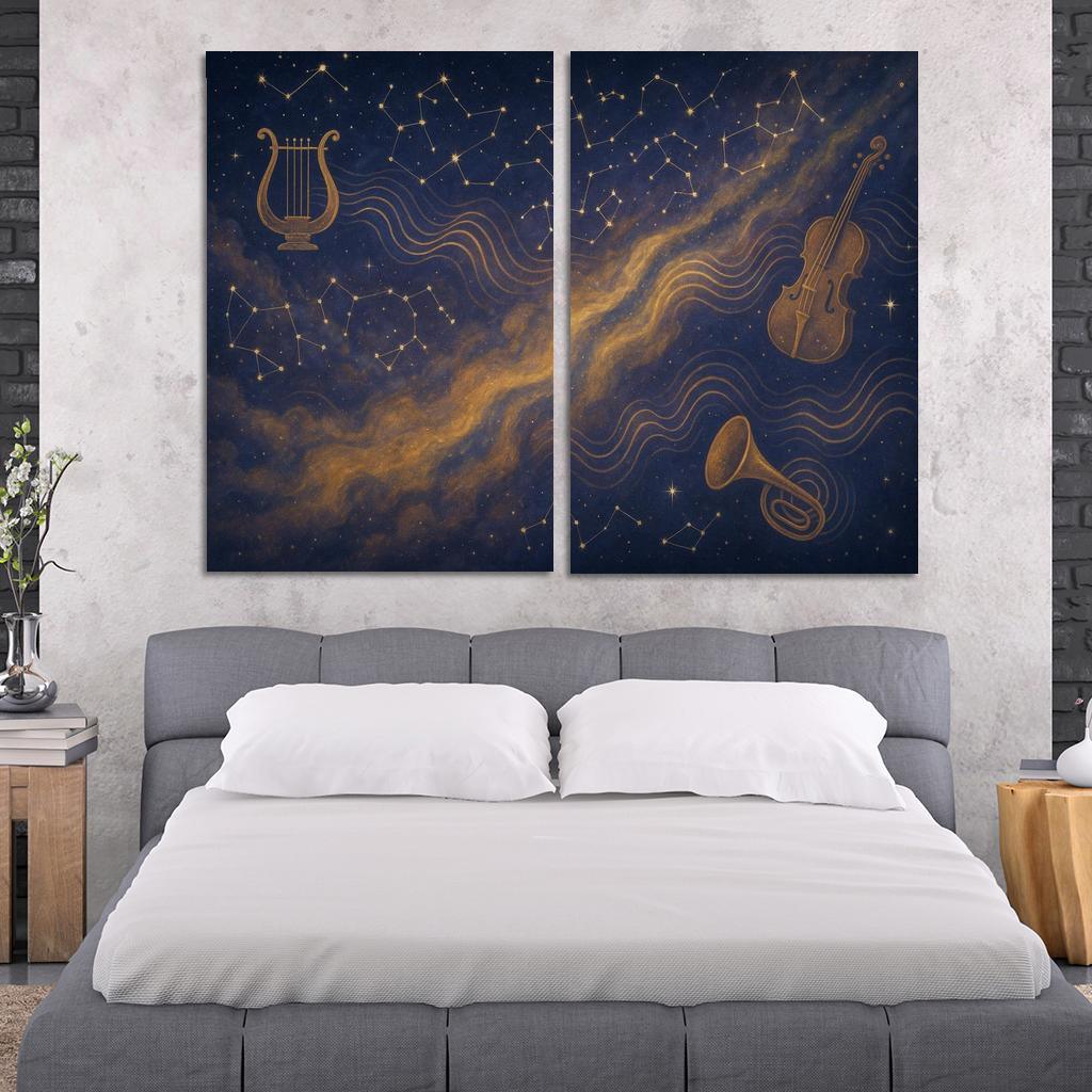 Celestial Symphony Of Inner Horizons Multi-panel Paintings
