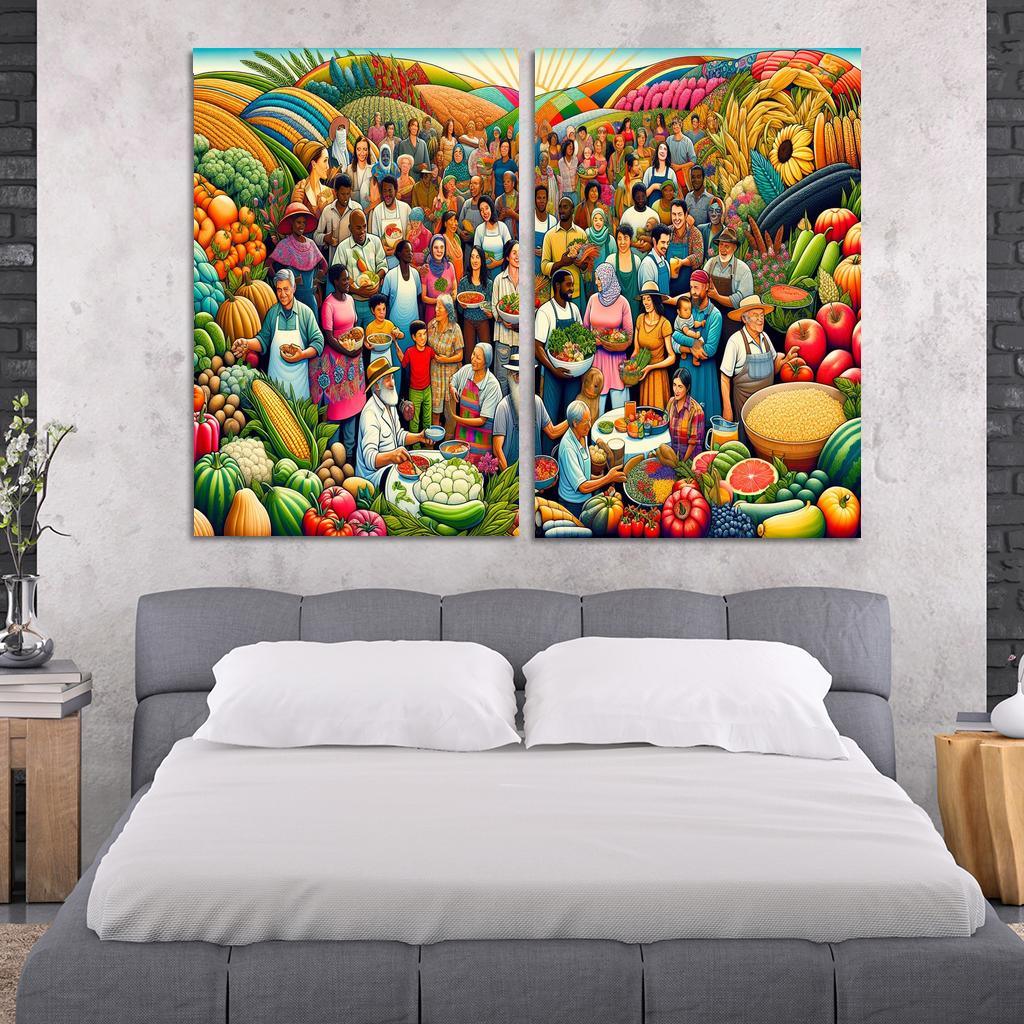 Food For Thought Advocacy For Food Security Multi-panel Paintings