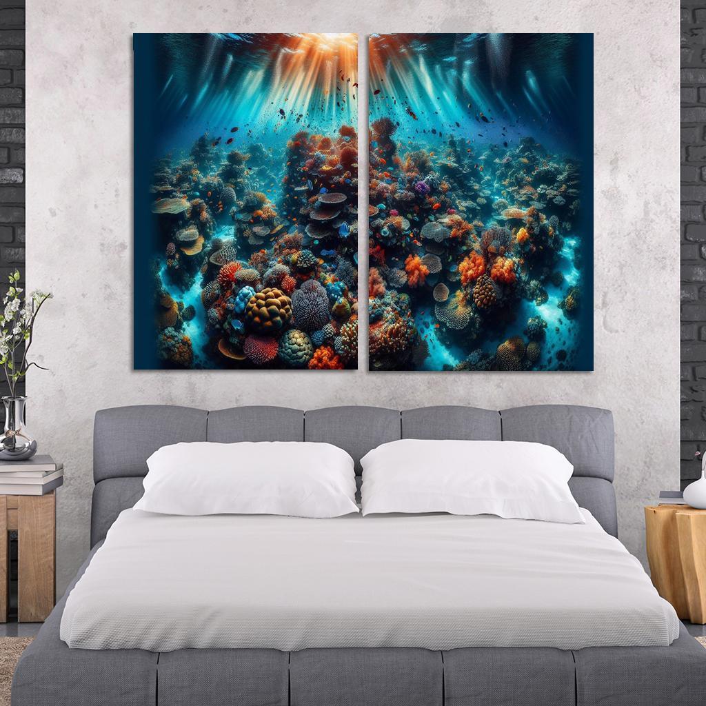 Coral Garden Underwater Paradise Custom Paintings Frame