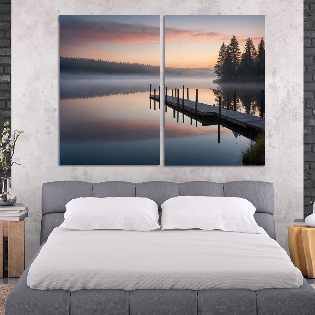 The Tranquil Horizon Of Still Waters Oil Paintings Frame