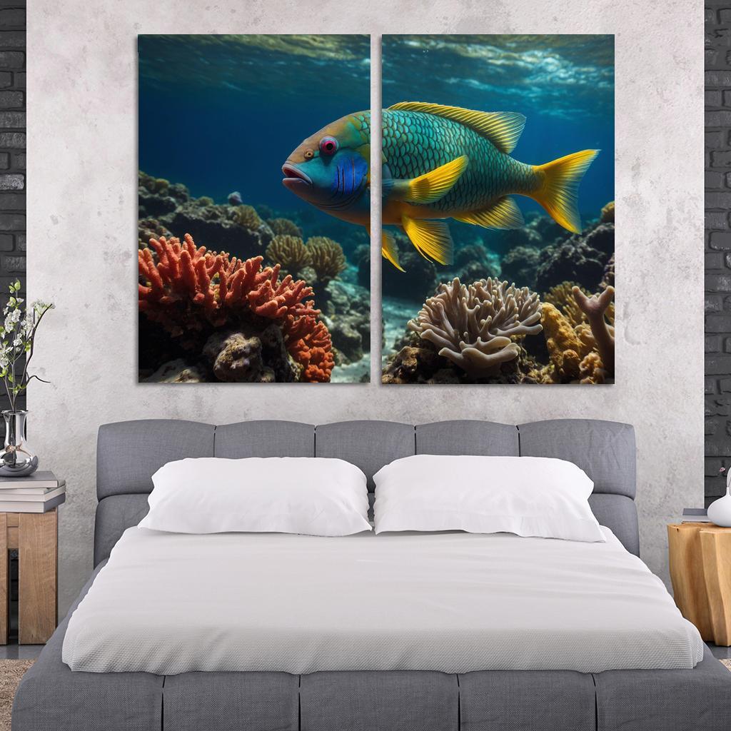 The Colorful Parrotfish Ocean's Painter Premium Artwork Frames