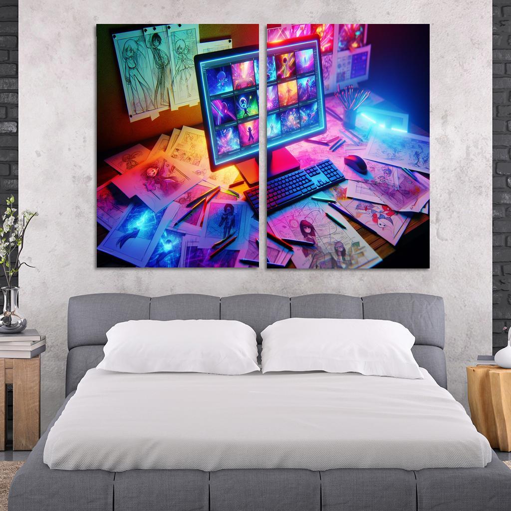 Storytelling through Digital Animation 2 Piece HD Canvas Wall Art-Original Frame