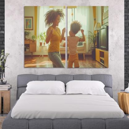 Dancing Through Life A Mother's Joyful Spirit Canvas Paintings Frame