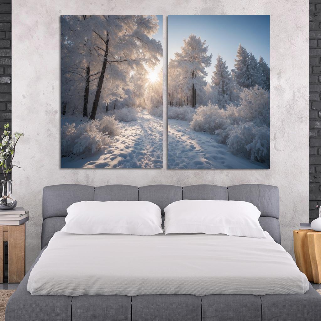 The Radiance Of Snowy Winter Landscapes Oil Paintings Frame