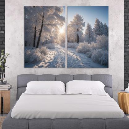 The Radiance Of Snowy Winter Landscapes Oil Paintings Frame