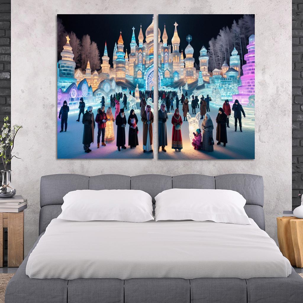 Harbin Ice And Snow Festival Canvas Paintings Frame