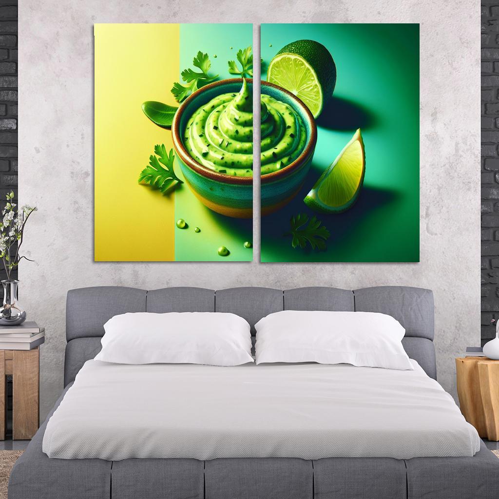 Creamy Avocado Lime Dressing 2 Piece HD Canvas Wall Art-Original Frame