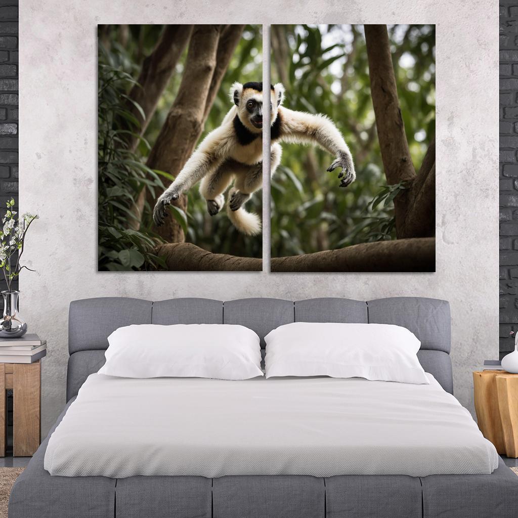 The Majestic Sifaka The Dancing Lemur Framed Paintings