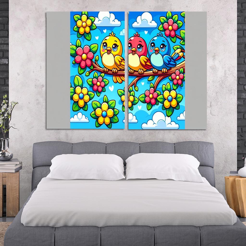 Sunny Sunbirds - Cheerful Companions Framed Paintings