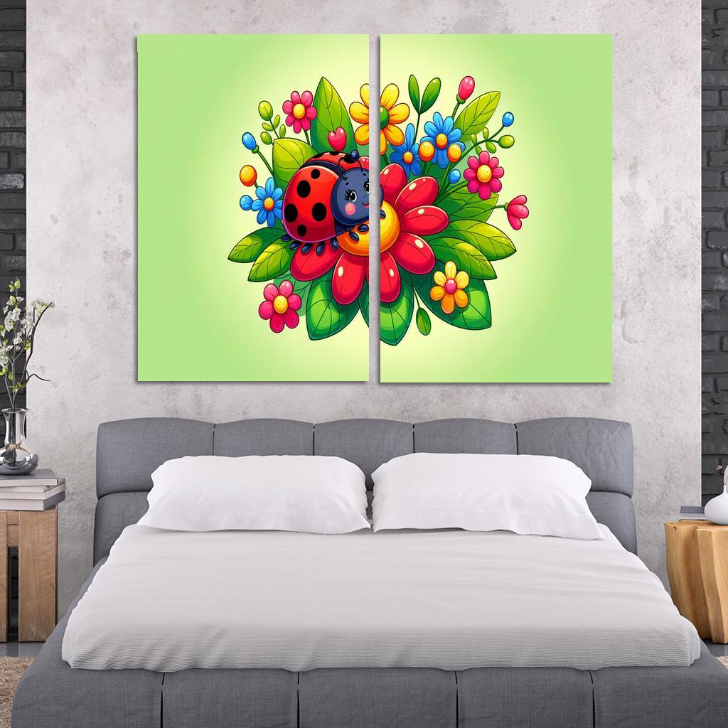 Loving Ladybug Modern Paintings Frame