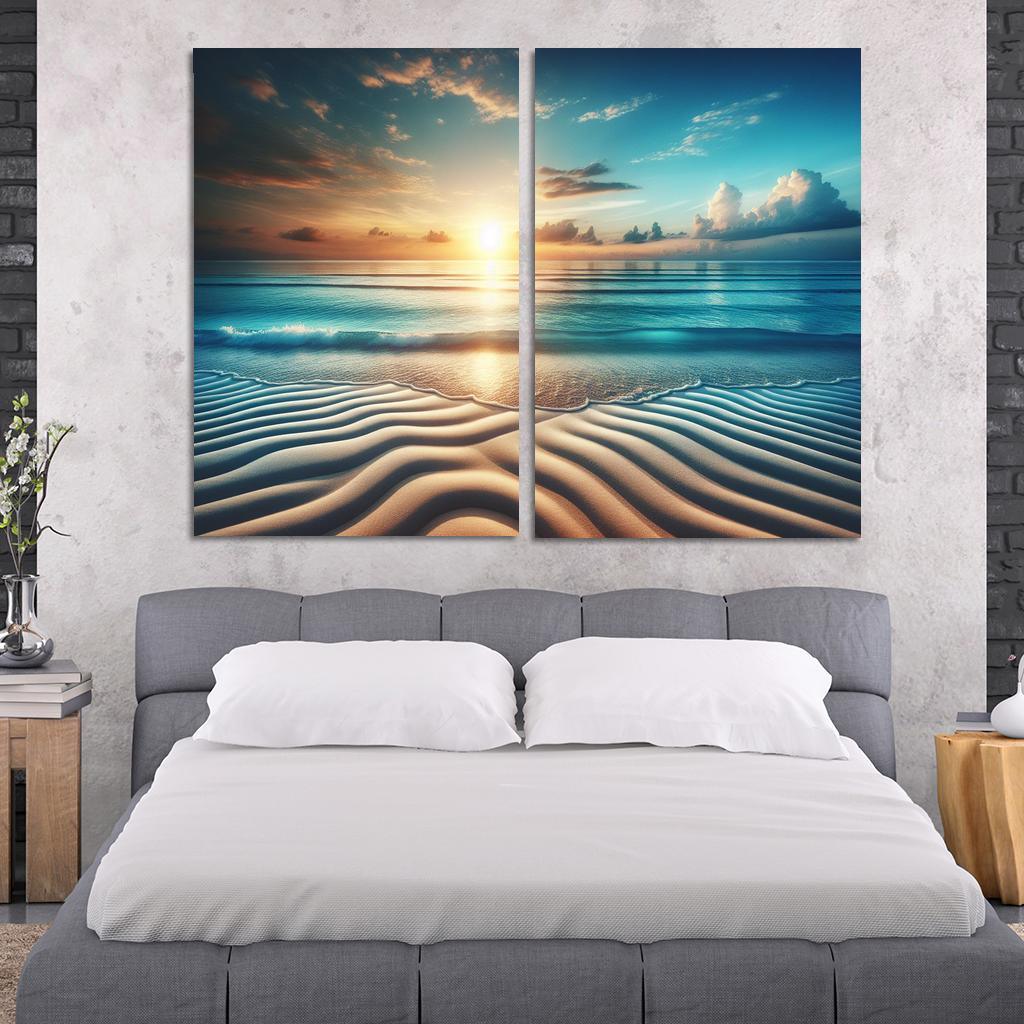 Blue Horizon Beach A Picture-perfect Retreat Custom Paintings Frame