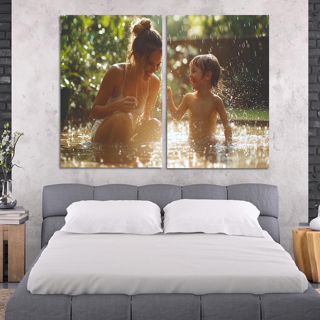 Dancing In The Rain A Mothers Joyful Spirit Custom Paintings Frame