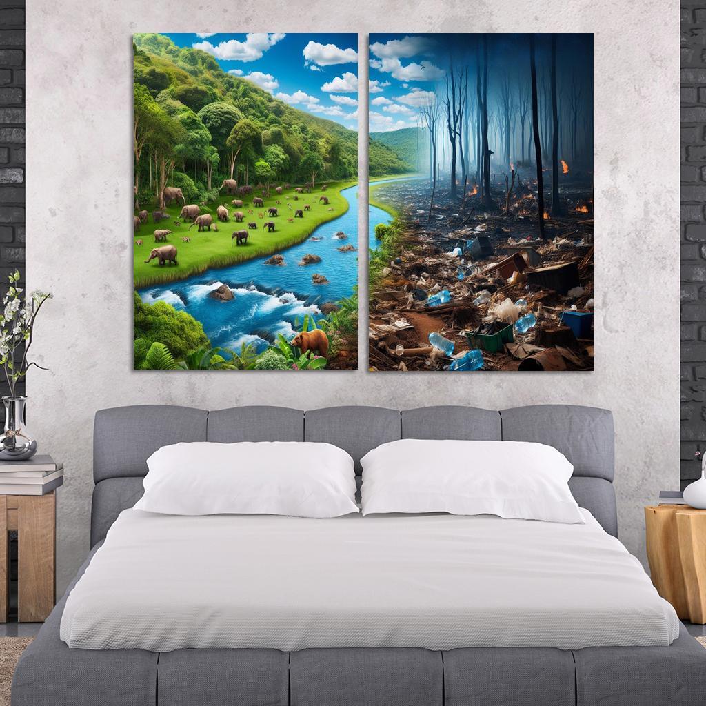 Nature's Cry Environmental Sustainability And Action Multi-panel Paintings