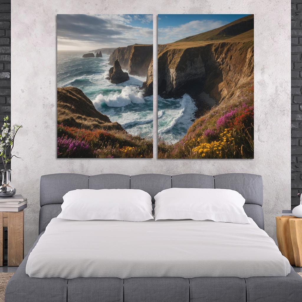 The Glorious Tides Of Coastal Cliffs Oil Paintings Frame