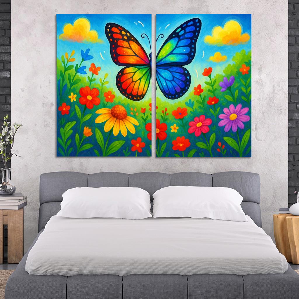 Radiant Rainbow Butterfly Quest Premium Artwork Frames