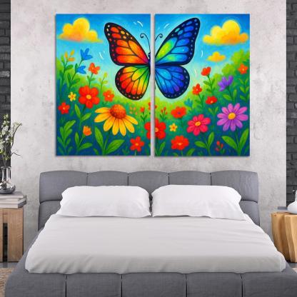 Radiant Rainbow Butterfly Quest Premium Artwork Frames