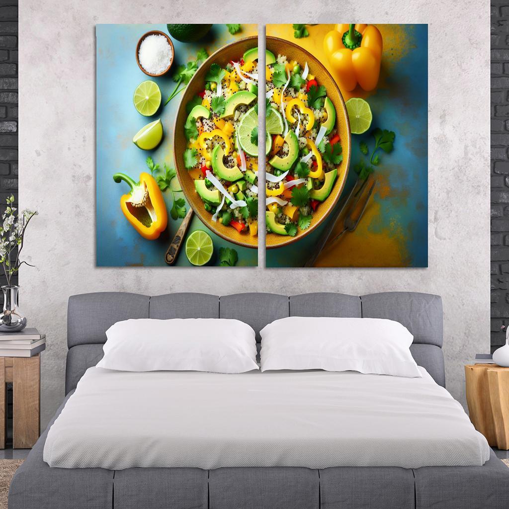 Coconut Lime Quinoa Salad 2 Piece HD Canvas Wall Art-Original Frame