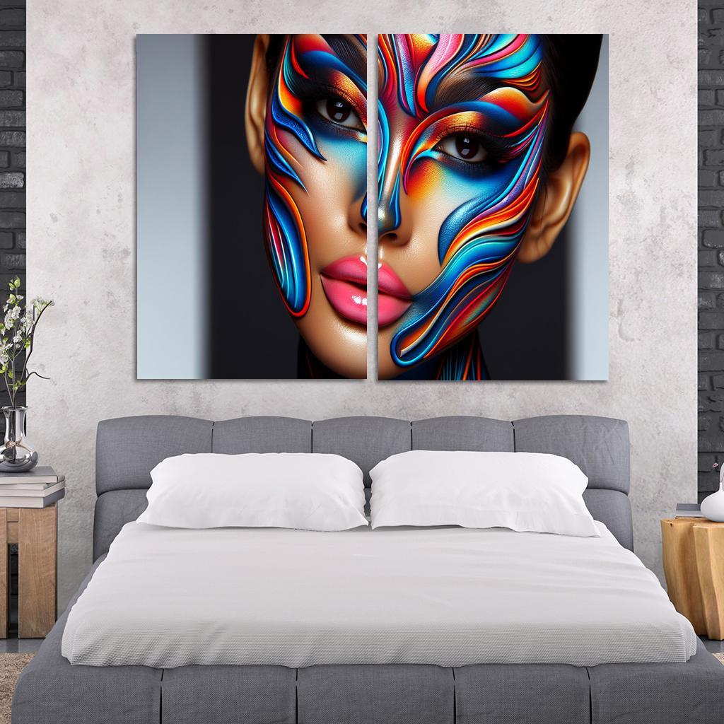 Sculptural Makeup Artistic Beauty Statements Multi-panel Paintings