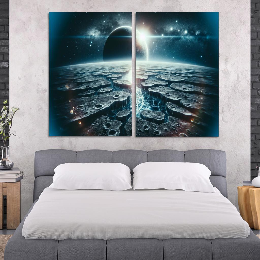 The Exploration Of Planetary Moons Abstract Paintings Frame