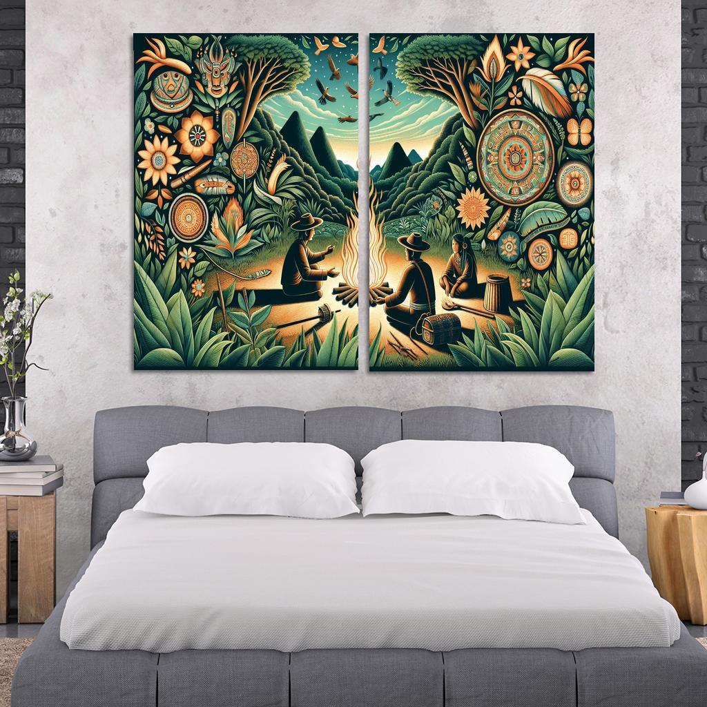 Echoes of the Past Preserving Indigenous Cultures 2 Piece HD Canvas Wall Art-Original Frame