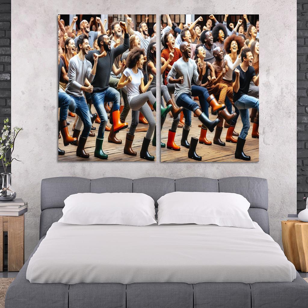 Gumboot Dance The Rhythmic Voice Of South Africa Modern Paintings Frame