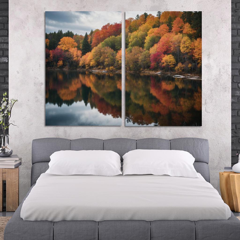 The Quiet Splendor Of Autumn Reflections Oil Paintings Frame