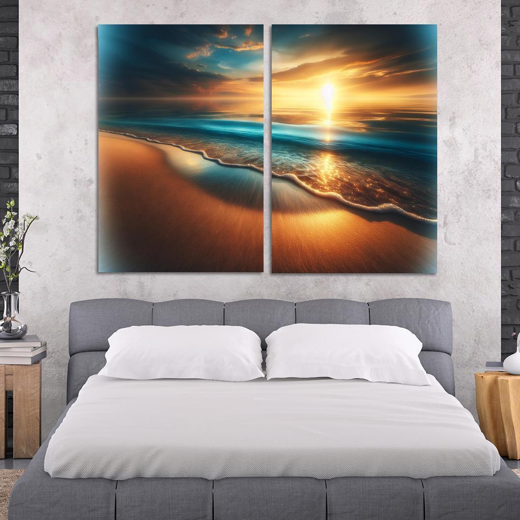 Saltwater Serenity Beach Modern Paintings Frame