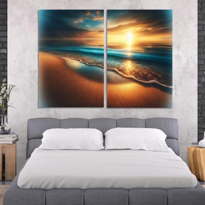 Saltwater Serenity Beach Modern Paintings Frame