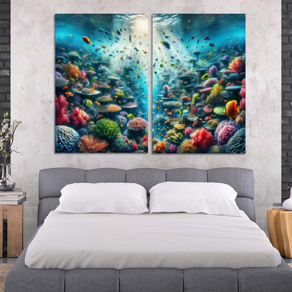 Golden Reef Underwater Exploration Adventure Custom Paintings Frame