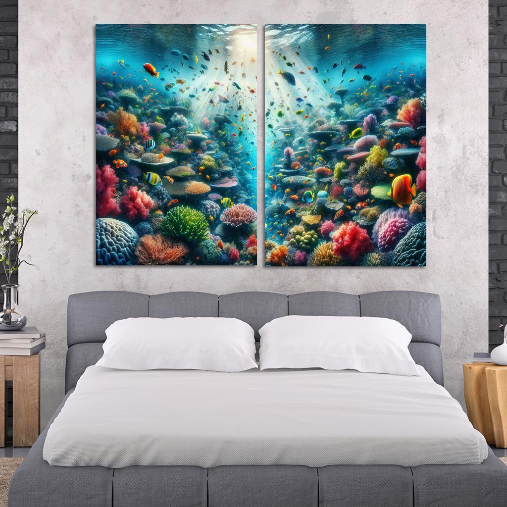 Golden Reef Underwater Exploration Adventure Custom Paintings Frame