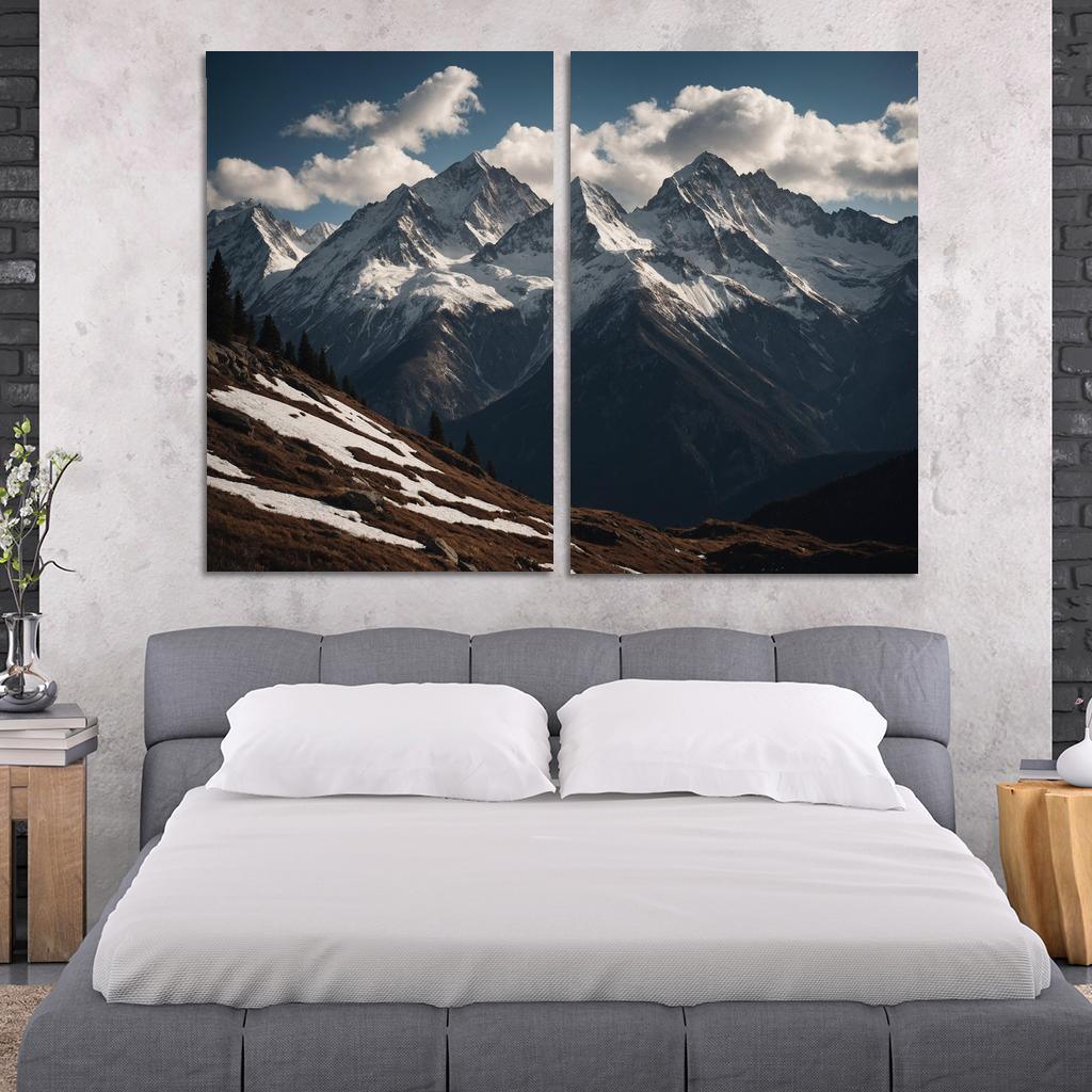The Majestic Echo Of Rocky Mountains Oil Paintings Frame