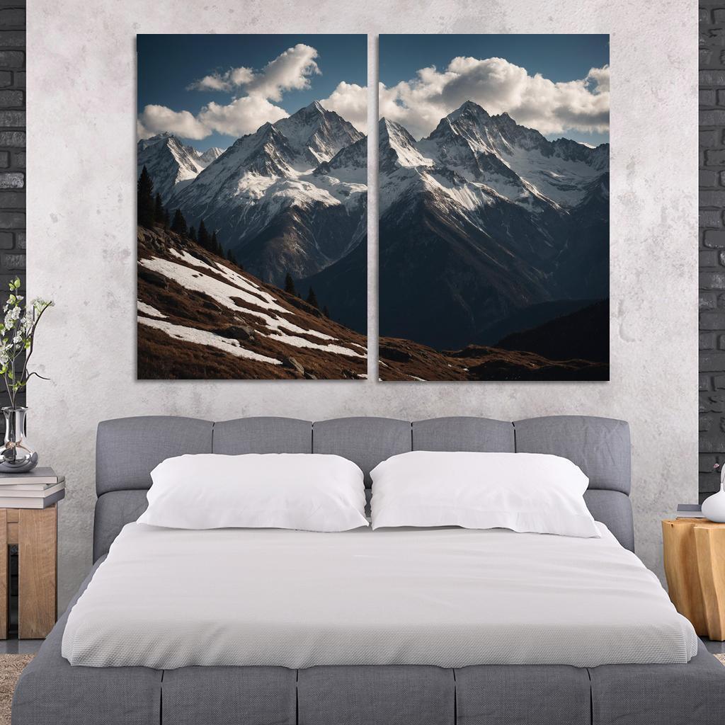 The Majestic Echo Of Rocky Mountains Oil Paintings Frame