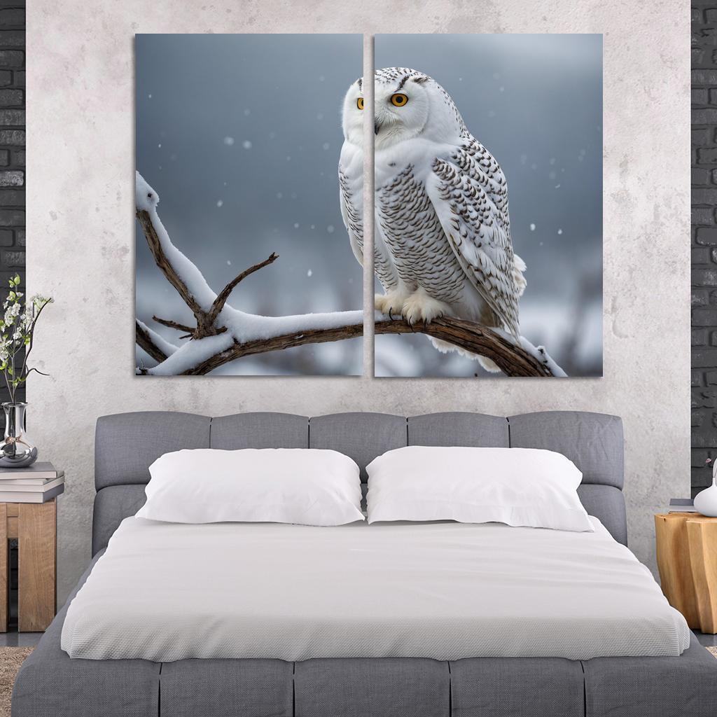 The Graceful Snowy Owl In The Arctic Framed Paintings