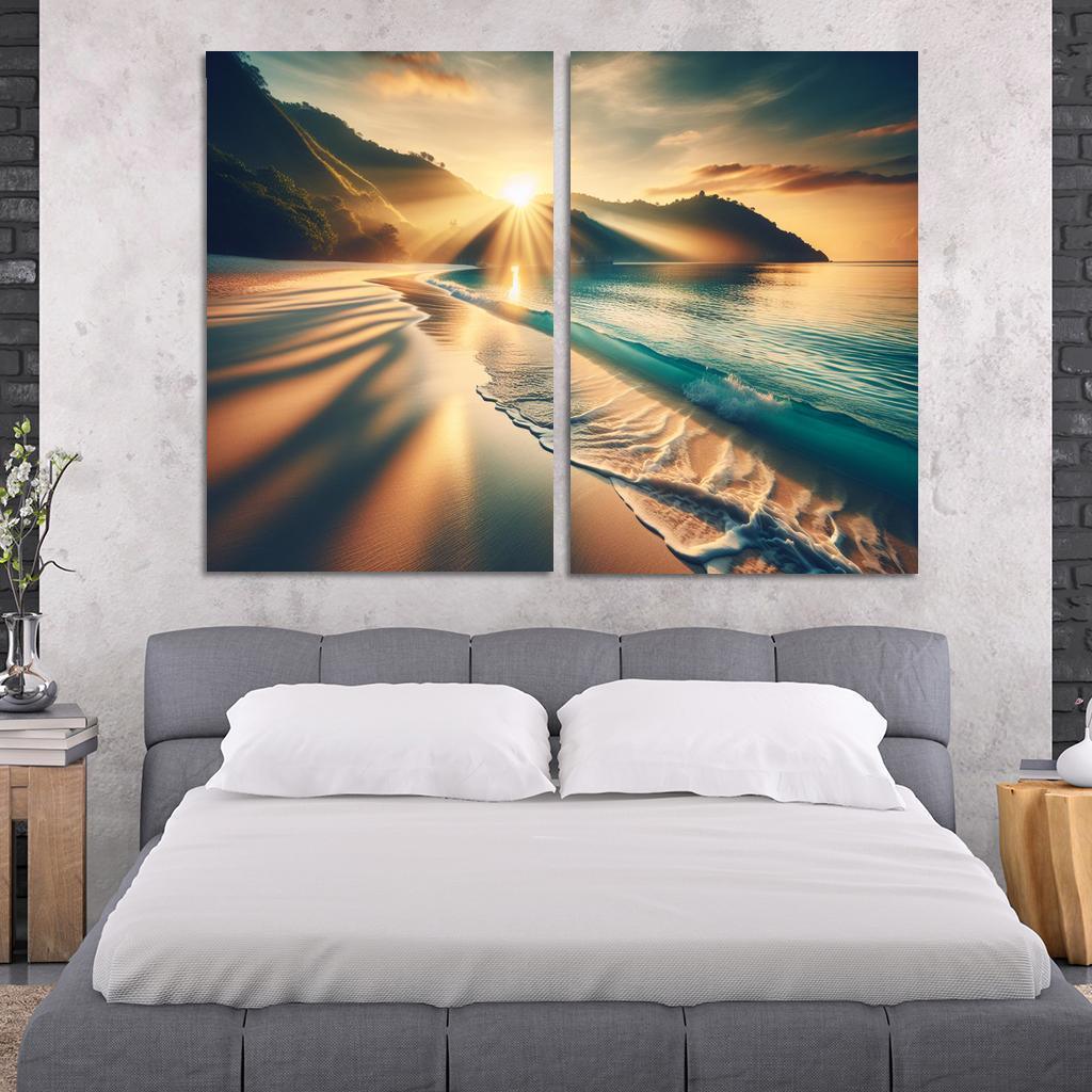 Secluded Sunrise Bay Custom Paintings Frame
