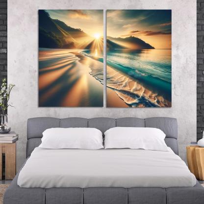 Secluded Sunrise Bay Custom Paintings Frame