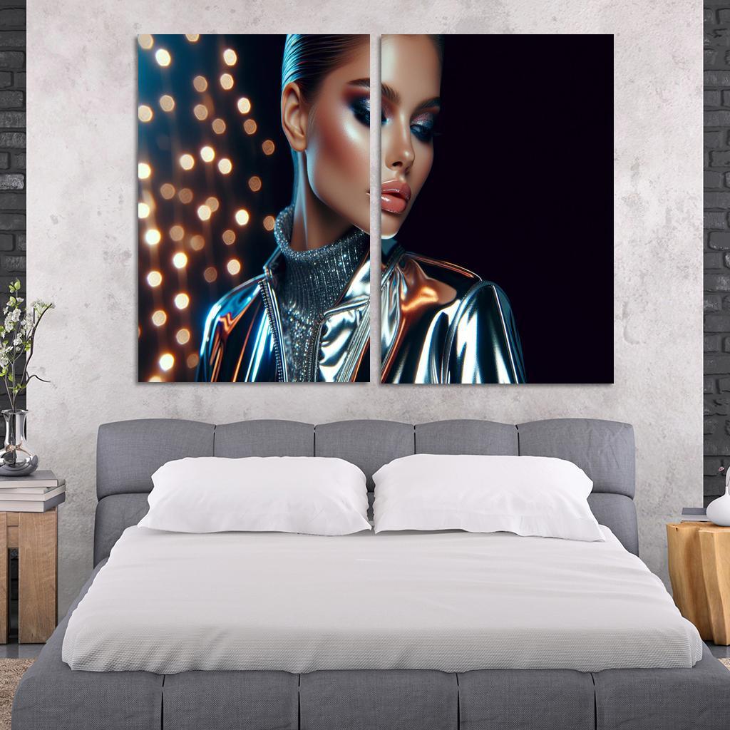 Reflective Surfaces Metallic And Glossy Textures Multi-panel Paintings