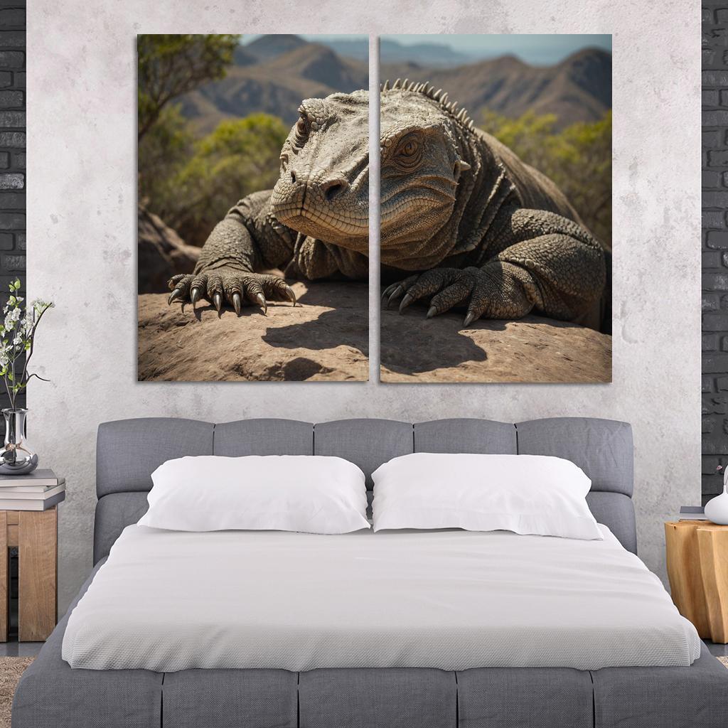 The Enigmatic Komodo Dragon King Of The Lizards Canvas Paintings Frame