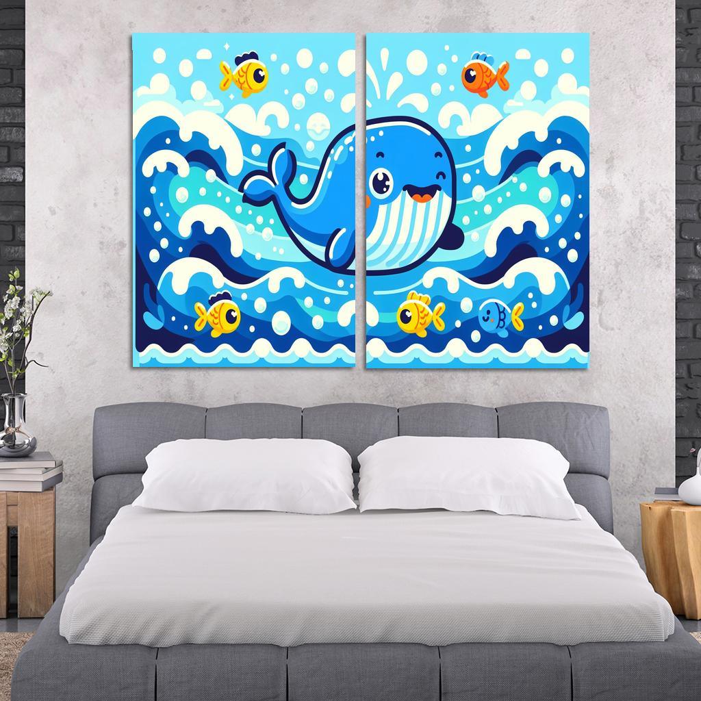 Whimsical Whale - Ocean Adventure Framed Paintings