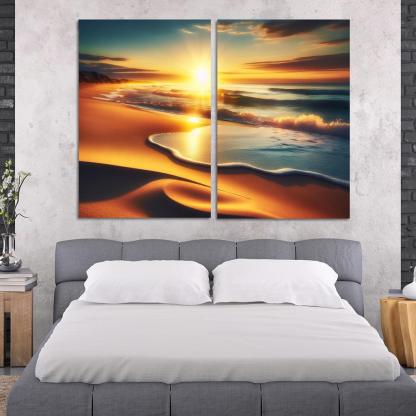 Golden Horizon Sunrise Spectacle Custom Paintings Frame