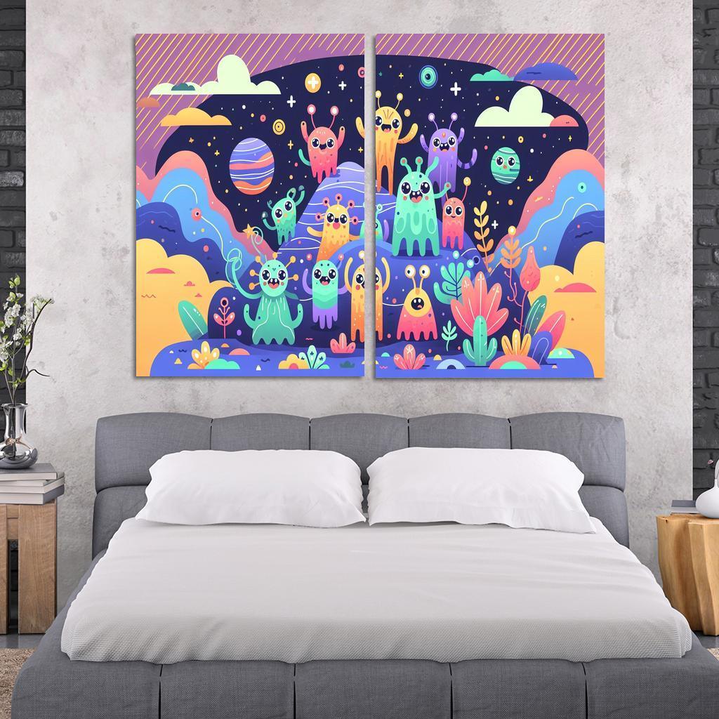 Adventure in Space 2 Piece HD Canvas Wall Art-Original Frame