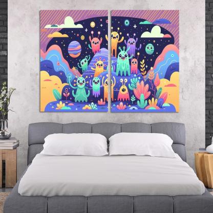 Adventure in Space 2 Piece HD Canvas Wall Art-Original Frame
