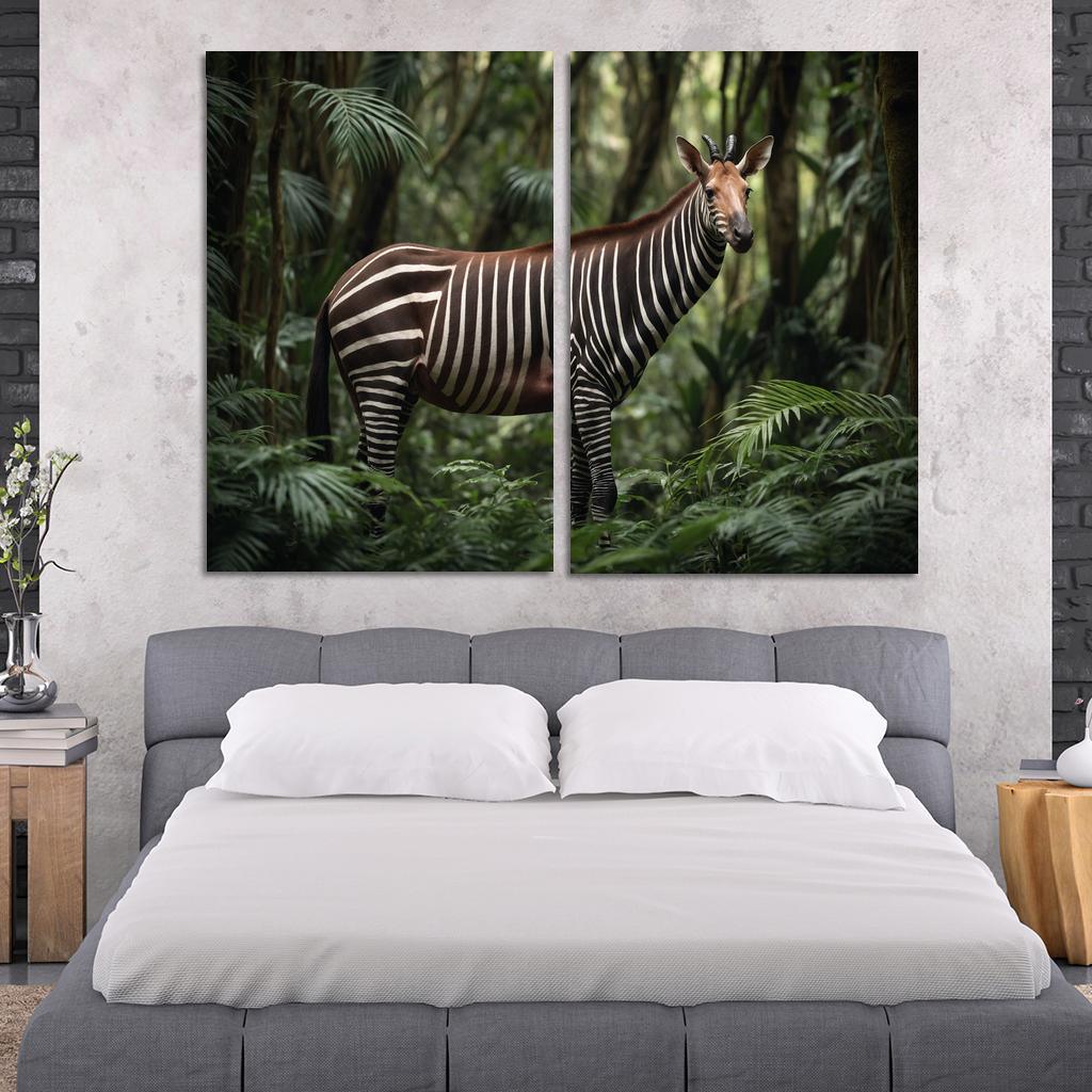 The Unique Okapi In The African Forests Framed Paintings