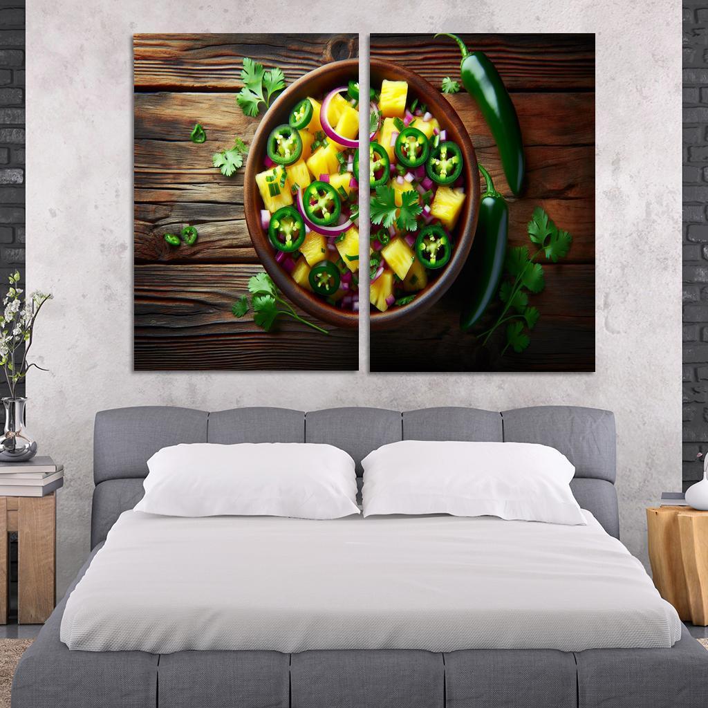 Spicy Pineapple Salsa 2 Piece HD Canvas Wall Art-Original Frame
